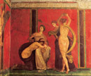 Pompeii travel - Pompeii: scene of the famous room in the villa of the Mysteries