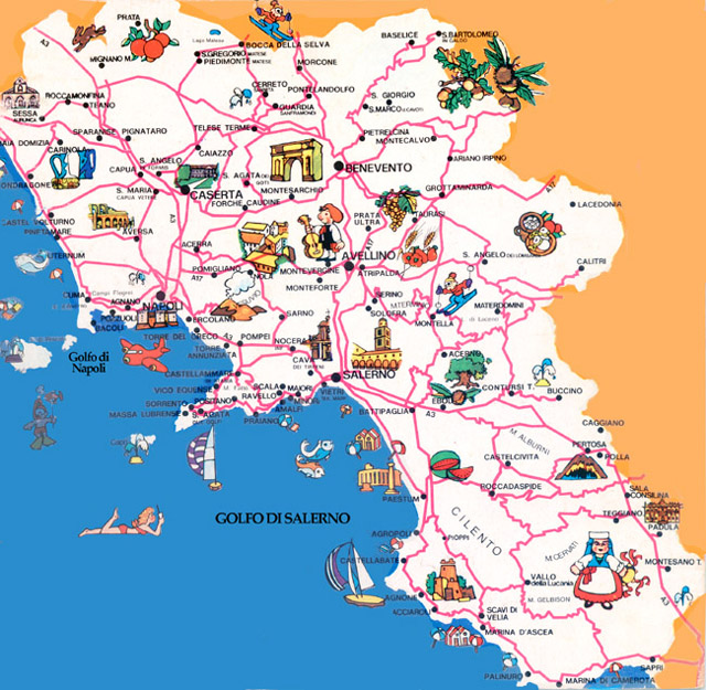 Mappa della Regione Campania