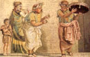 Napoli- Museo Archeologico: mosaico con musici ambulanti, opera proveniente dalla Casa del Fauno a Pompei