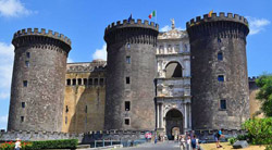 Sightseeing Naples Italy - The Castel Nuovo, one of the symbol of the town