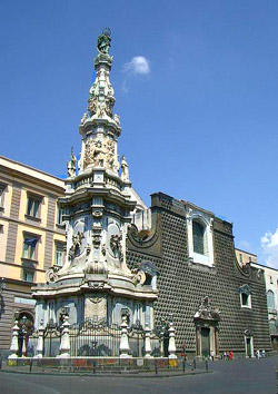 Sightseeing Naples Italy - Piazza del Ges Nuovo square in Naples