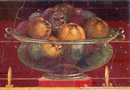 Pompeii travel - Oplontis: fresco of a basket of figs