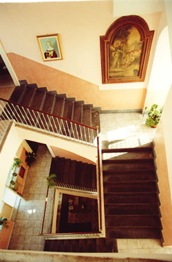 The long staircase of  La Culla Convent: a lift too is available