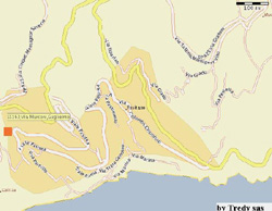 The exact location in Positano center of  Suite Romantica