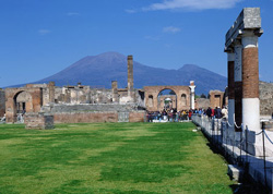 The general view of the Forum in Pompeii ruins